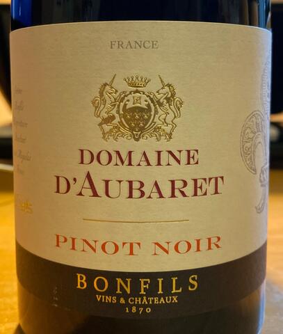 Pinot Noir, Domaine D'Aubaret Pays D'oc 2019.