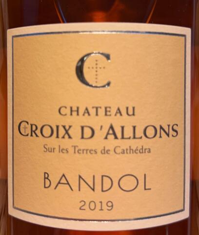 Bandol 2019 Rosé, Château Croix D´Allons.