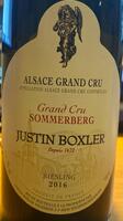 Riesling Sommerberg Grand Cru 2016.  Justin Boxler.
